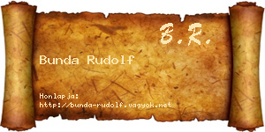 Bunda Rudolf névjegykártya